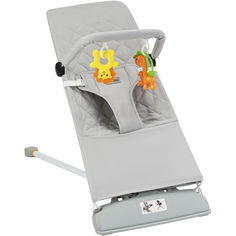 Кресло-шезлонг с игрушкой BabyRox Cotton серый