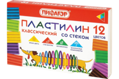 Пластилин 12 цв. Веселая такса 180 г. 106675 Пифагор