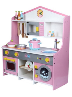 Игровой набор Детская кухня деревянный, 12 предметов, 62x23x72 см. Star Friend