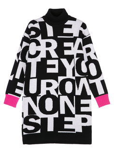 Платье детское PlayToday 32221362, белый, черный, фуксия, р. 140