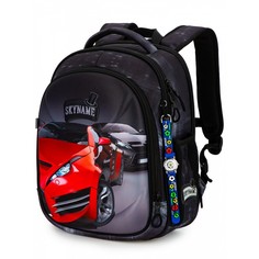 Ранец школьный Стандарт, 36 х 29 х 17 см, SkyName 6000 + часы 6043 No Brand