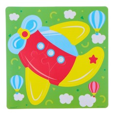 Пазл - игрушка для ванны (головоломка) «Самолет», 4 детали, EVA