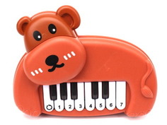 Детское пианино "Мишка" 20х5х17 см. (бат.2*АА не в компл. в пакете) (Арт. 2081947) Рыжий кот