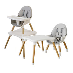 Стульчик для кормления BabyRox Transformer chair белый с серым сидением