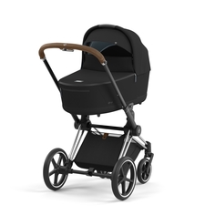 Коляска для новорожденных Cybex PRIAM IV Deep Black шасси Chrome Brown