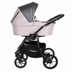 Коляска 2 в 1 Pituso Nino Ткань/Кожа Frost Grey+Кожа Metalic Frost Grey