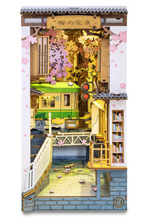 Деревянный конструктор Robotime книжный уголок Цветущая Сакура Rolife Sakura Densya