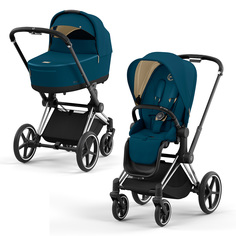 Коляска 2в1 Cybex Priam IV Mountain Blue, шасси chrome/black