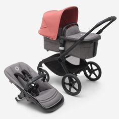 Коляска 2 в 1 Bugaboo Fox 5 Black/Grey /Sunrise red