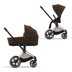 Коляска 2 в 1, Cybex Priam IV, шасси IV Rosegold, ручка Brown, текстиль Khaki Green
