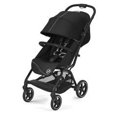 Прогулочная коляска Cybex Eezy S Plus 2 Moon Black с бампером и дождевиком