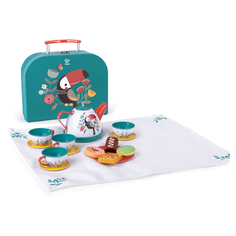 Набор игрушечной посуды и еды в чемоданчике Время чаепития из 16 предметов Hape E3185_HP