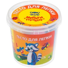 Тесто для лепки Мульти-Пульти "Енот в деревне", 7 цветов по 30 г, пластиковый стакан