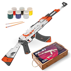 Резинкострел-раскраска Arma.toys АК-47, 4 шаблона покраски, кисточки и краски в комплекте