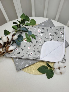 Пеленки детские многоразовые NoBrand НПНепромВетЦветНаСер Серый,Белый