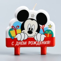 Свеча в торт "С Днем Рождения!", Микки Маус, 8?8 см Disney