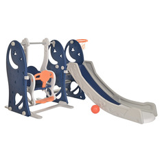 Горка-комплекс Pituso Звёзды и луна Синий горка, качели, баскет.кольцо