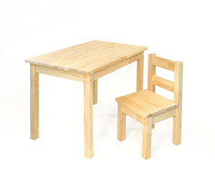 Детский стол и стул ROLTI деревянный прямоугольный 70X50, ROLTI kids, сосна натуральная