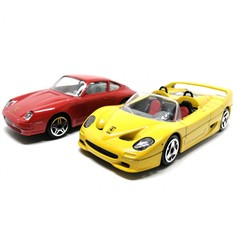 Набор коллекционных автомобилей Bburago Porsche 911 и Ferrari F50 Spider, масшт.аб 1:43