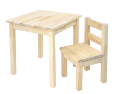 Детский стол и стул деревянный ROLTI kids, сосна натуральная