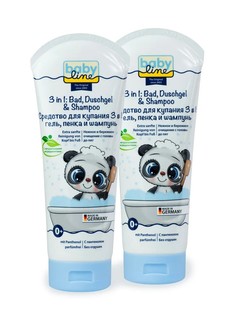 BabyLine Средство для купания "3 в 1": шампунь, гель, пенка. Без слез. 2 шт. по 200 мл. Ар