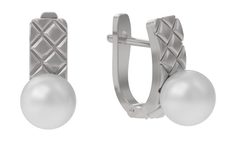 Серьги из серебра с жемчугом искусственным Arina 1039512-01250-2S