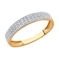 Кольцо из красного золота р. 19 SOKOLOV 1012330, бриллиант