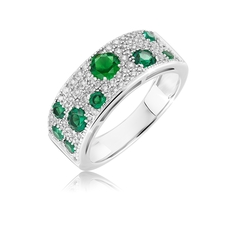 Кольцо из серебра р.17,5 VALTERA 091521 изумруд искусственный