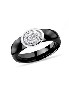Кольцо из серебра и керамики р.18,5 VALTERA 063362, фианит