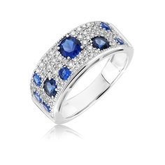 Кольцо из серебра р.18,5 VALTERA 113097 сапфир искусственный