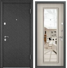 Дверь входная Torex для квартиры металлическая Delta-100 950х2050, правый, зеркало, черный