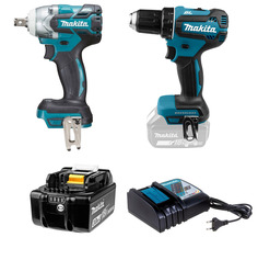 Набор: аккумуляторный ударный гайковерт Makita DTW285Z + ак. дрель-шуруповерт,PT855