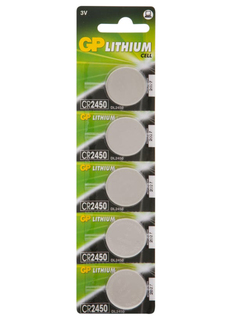 Батарея GP Lithium CR2450 (5шт/блистер), 558946