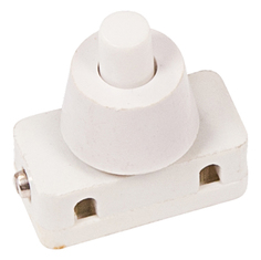 Выключатель-кнопка 250V 2А (2с) ON-OFF белый (для настольной лампы) Rexant
