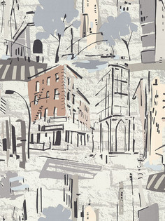 Обои виниловые на флизелиновой основе Town 8056-00 / рулон 10 х 1,06 м (Д х Ш) Ornamy