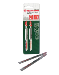 Пилка для лобзика Hammerflex 204-109 JG WD-PL T101BF (2pcs) тв.др\лам\эпокс., 74мм, шаг 2.