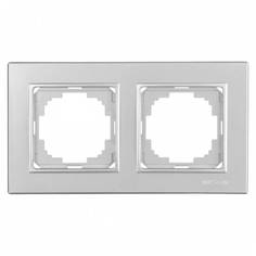Рамка NILSON двухместная серебро Alegra metallic 25130092