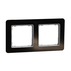 Рамка Schneider Electric Sedna Design SDD361802 черное стекло 2-постовая универсальная