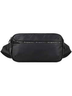 Сумка на пояс BUGATTI Blanc, чёрная, тарпаулин/полиэстер, 26х5,5х13,5 см 49660401