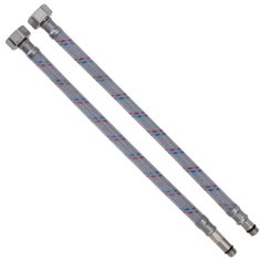 Подводка для воды 1/2"-М10х1.2 м, пара, латунь, полимер, AquaLine, 04892