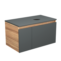 Тумба подвесная под раковину Bau Dream Blackwood 80, 1 ящик, дверца слева графит Bauedge