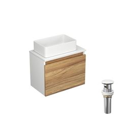 Тумба с раковиной (Тумба Bau, раковина BAU Mini 38х24, выпуск клик клак, белый) Bauedge