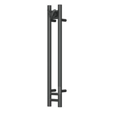 Полотенцесушитель электрический Bauedge Stella 10х80, 2 коллектора, 1 крючок, черный