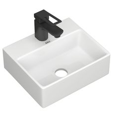 Раковина накладная со смесителем (прямоугольная BAU Cerama Mini, смеситель Cerama Black) Bauedge