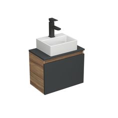 Комплект для ванной,3 предмета(Тумба Bau Blackwood 50,раковина BAU, смеситель Hotel Black) Bauedge