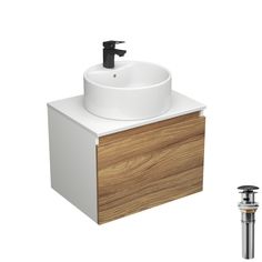 Комплект для ванной,4 предмета Bau (тумба Bau Dream 60+раковина BAU D40,смеситель,выпуск) Bauedge