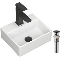 Раковина накладная со смесителем(прямоугольная BAU Cerama Mini,смеситель HotelBlack,выпуск Bauedge