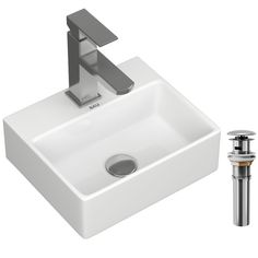 Раковина накладная со смесителем (прямоугольная BAU Cerama Mini,смеситель Hotel,выпуск) Bauedge