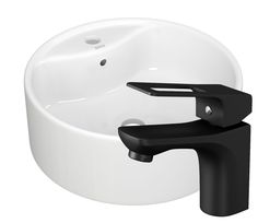 Раковина накладная со смесителем (круглая BAU Element D40 + смеситель Cerama Black) Bauedge