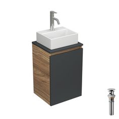Комплект для ванной,4 предмета Bau(Тумба Bau Blackwood 40,раковина BAU+смеситель, выпуск) Bauedge